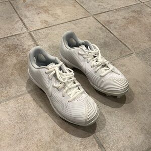 White Nike softball cleats
